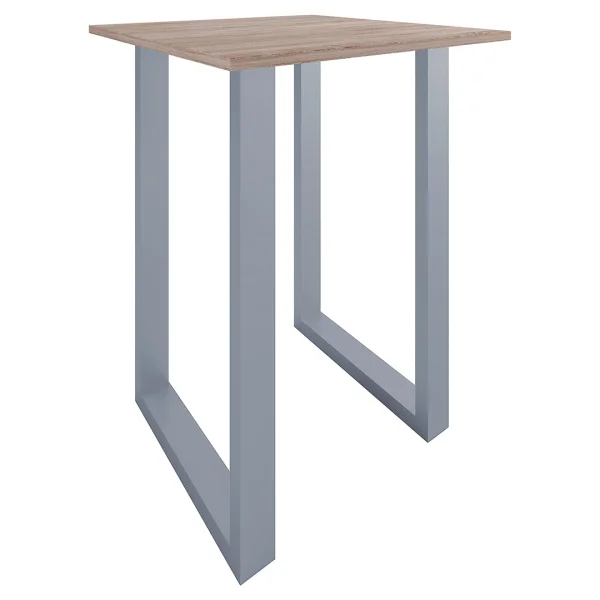 Xona Bartisch 80x80 Eiche dekor, silberfarben.
