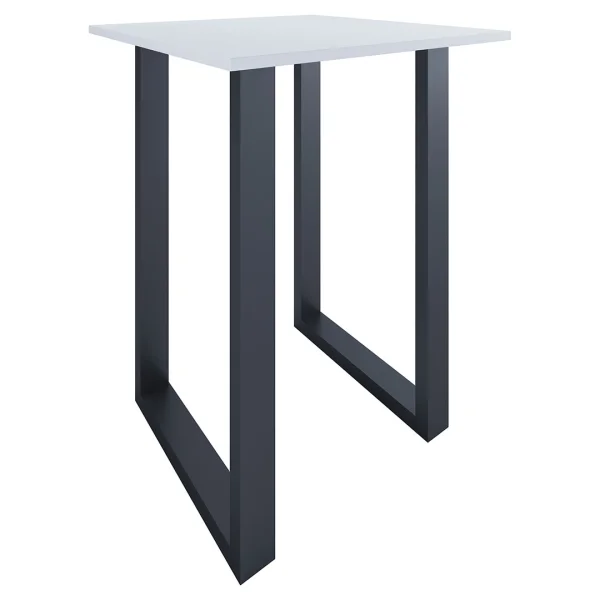 Xona Bartisch 80x80 weiß, schwarz.