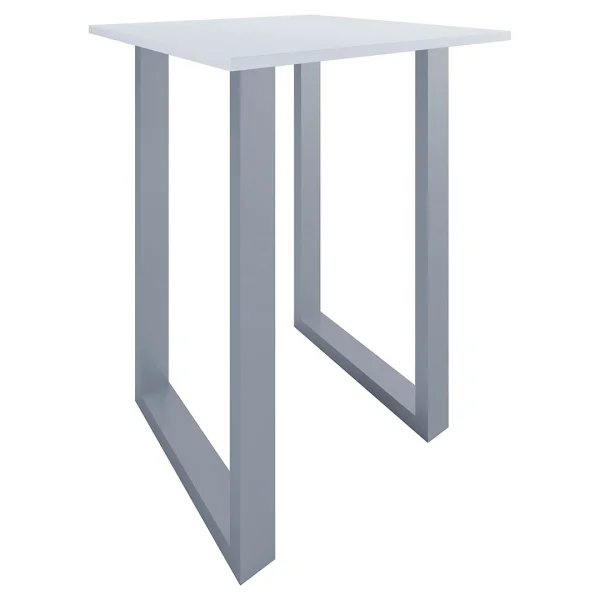 Xona Bartisch 80x80 weiß, silberfarben.