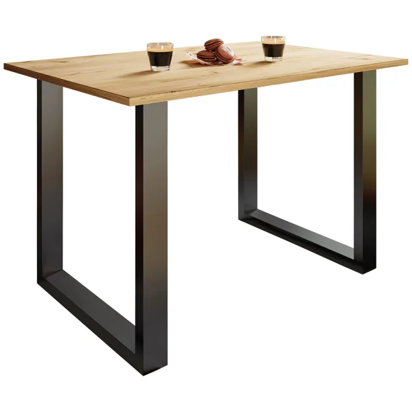 XonaU Esstisch 110x50 Eiche dekor, schwarz.