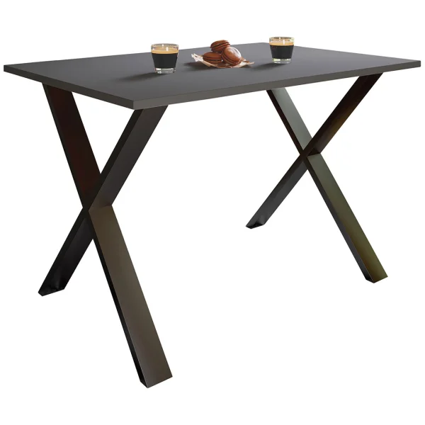 XonaX Esstisch 110x50 anthrazit, schwarz.