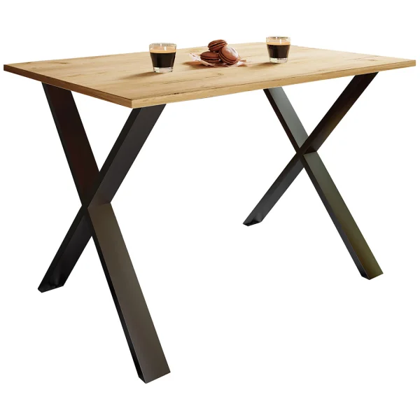 XonaX Esstisch 80x50 Eiche dekor, schwarz.