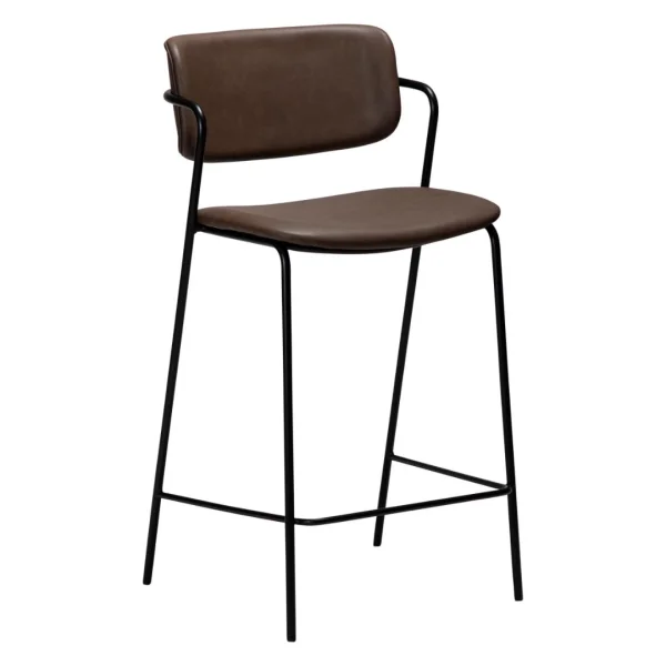 Zed Counterstuhl mit Armlehnen PU-Kunstleder braun.