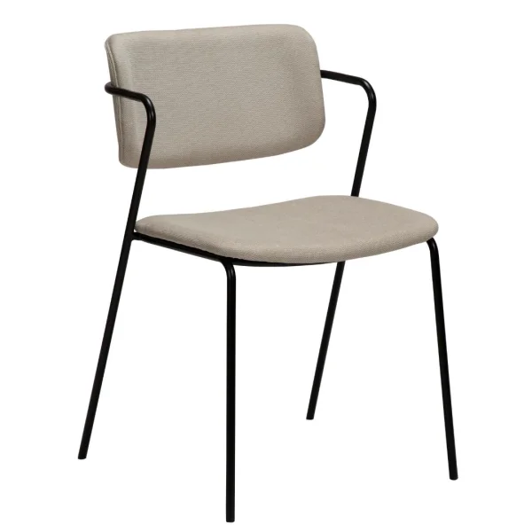 Zed Dan-Form Esszimmerstuhl mit Armlehnen sandfarben grau.