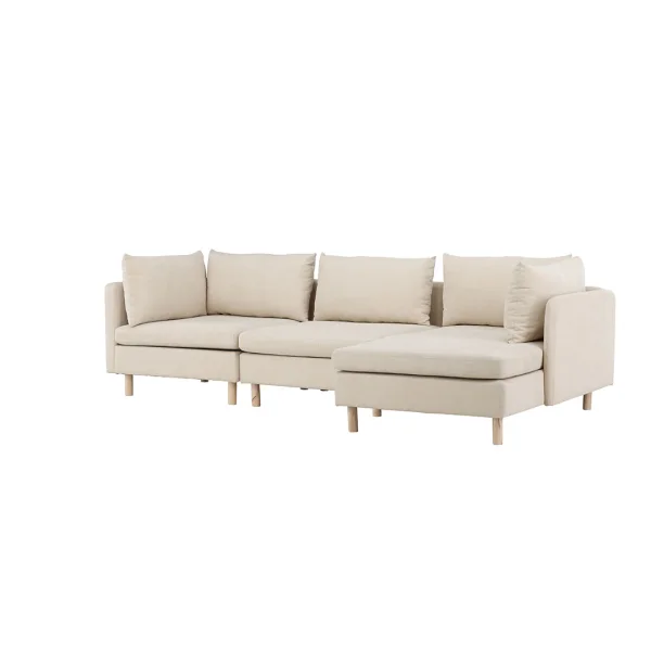 Zero Sofa Chaiselongue Sofa rechtsgerichtet beige.