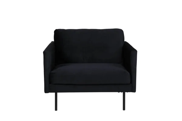 Zoom Sessel velour schwarz.